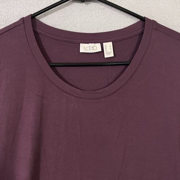 LOGO Lori Goldstein Mini Dress Tunic Top Brown Orange Womens S Mesh Ruffle Hem - Picture 2 of 7